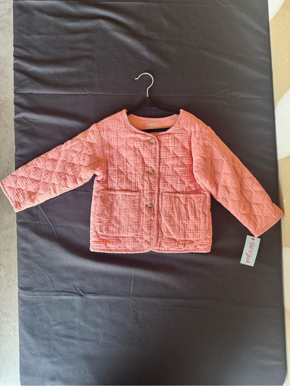 NWT Cat & Jack Toddler Girls Quilted Double Gauze Jacket Dusty Coral 4T